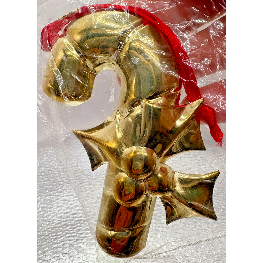 Candy Cane Christmas Ornament Royal Limited Brass